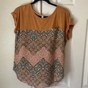 Yellow, pink, and navy blouse. Size M originally from target